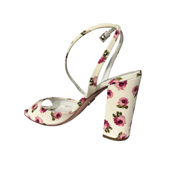 NWT Prada Floral Patent Leather Strappy Slingback Open Toe Heels | Size 36 - Picture 5 of 13